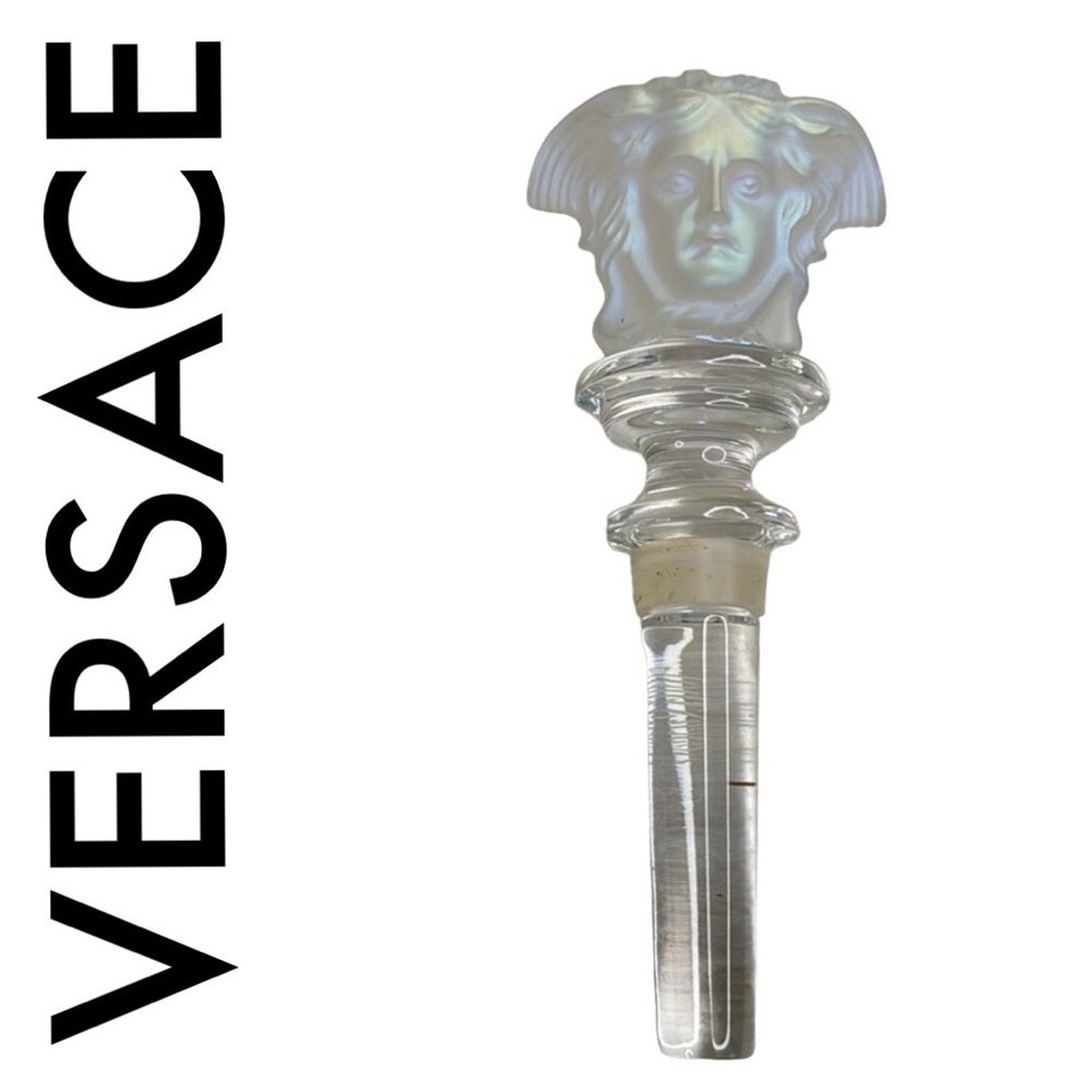 VERSACE OPALESCENT RARE MEDUSA HEAD CRYSTAL BOTTLE STOPPER ROSENTHAL WITH BOX